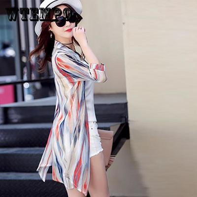 Sunscreen Clothing Women's Mid-length Jacket Spring and Summer Chiffon Cardigan Thin Section Outer Shawl Shirt All-match