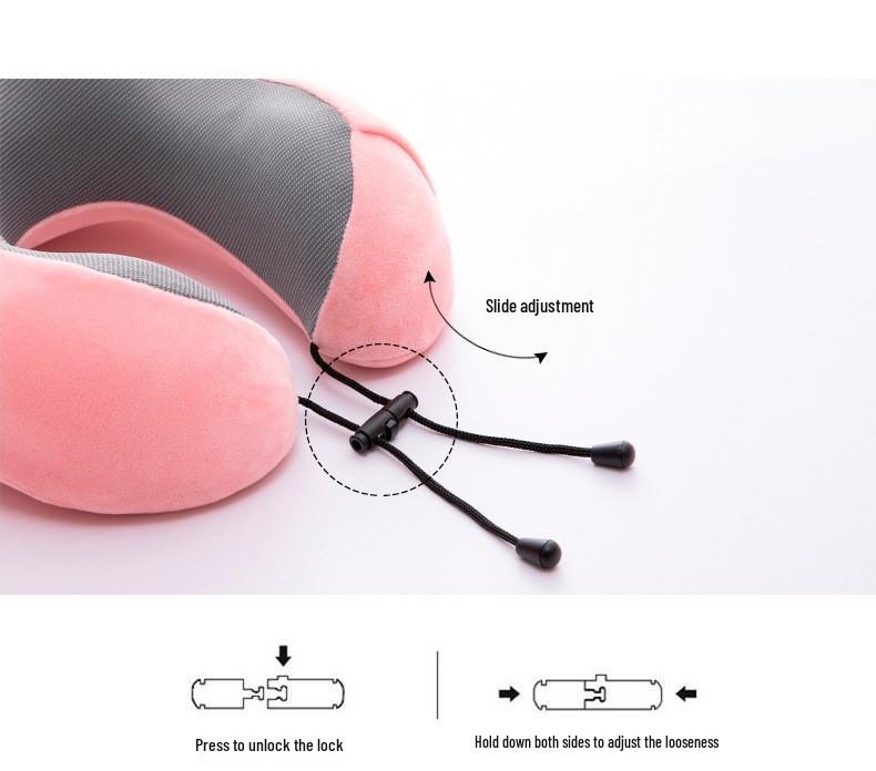 Caspian Wolf U-Shaped Memory Foam Neck Pillow - Portable Magnetic Travel Neck Support for Men & Women