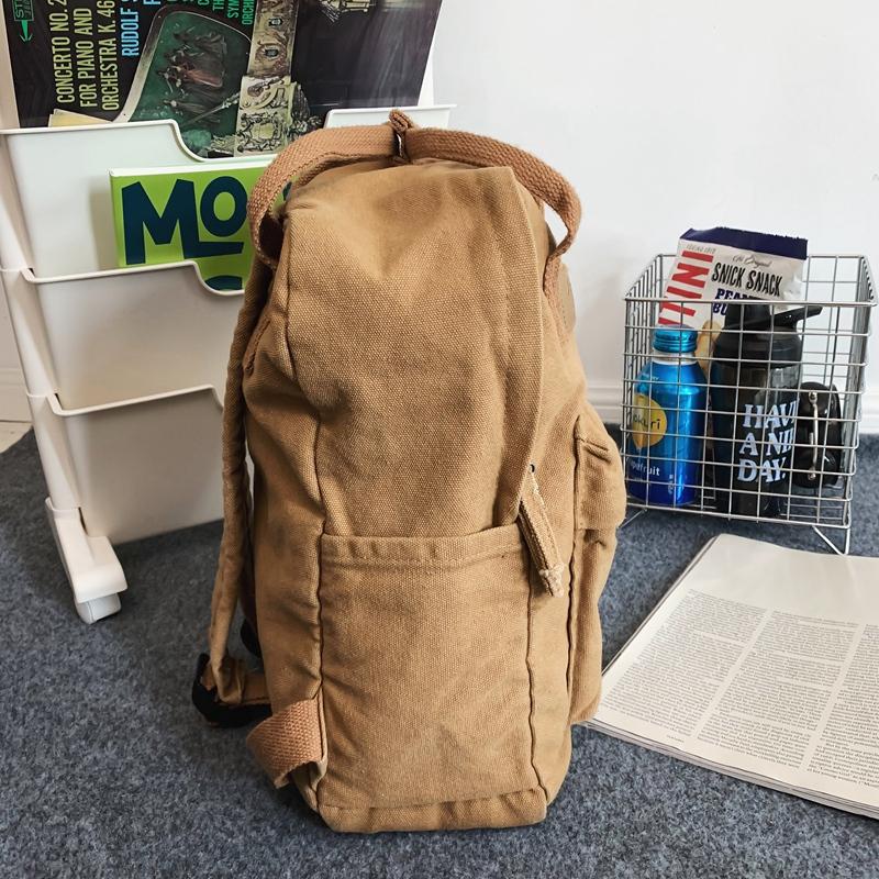 Canvas Bag Large Capacity Female Student Backpack Men's Schoolbag