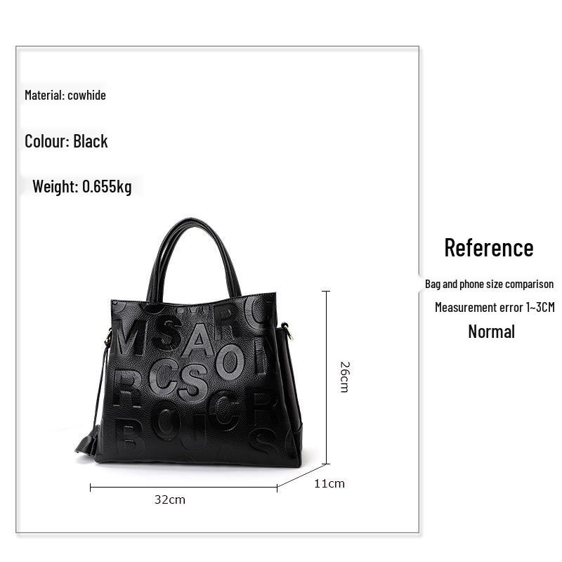 Thousand Classic 2025 Autumn/Winter Large Capacity Cowhide Handbag for Women - Shoulder & Crossbody