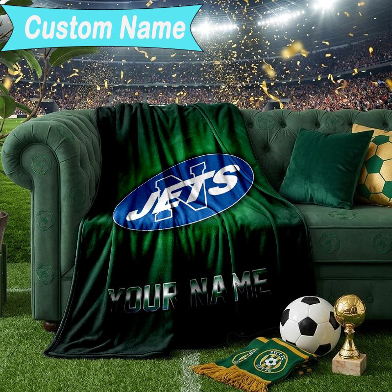 Custom Name Blanket New York Football Helmet Blanket Bedding Blanket for Travel, Camping, Living Rooms, Offices, Sofas, Fan Christmas gift
