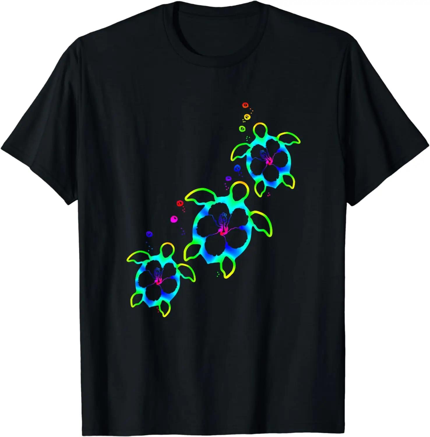 

Tropical Colors Hawaiian Honu Sea Turtles TShirt Cotton Men Women Clothing Kawaii Clothes Tops Graphic T Shirts Ropa Mujer S