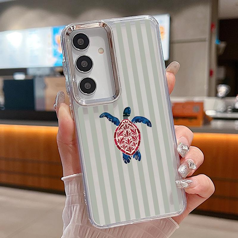 Coconut Stripe Pattern Case For Samsung Galaxy S26 S25 Ultra S24 S23 S22 Plus S21 A16 A17 A26 A36 A37 A54 A55 A56 A57 5G Clear Soft Cover