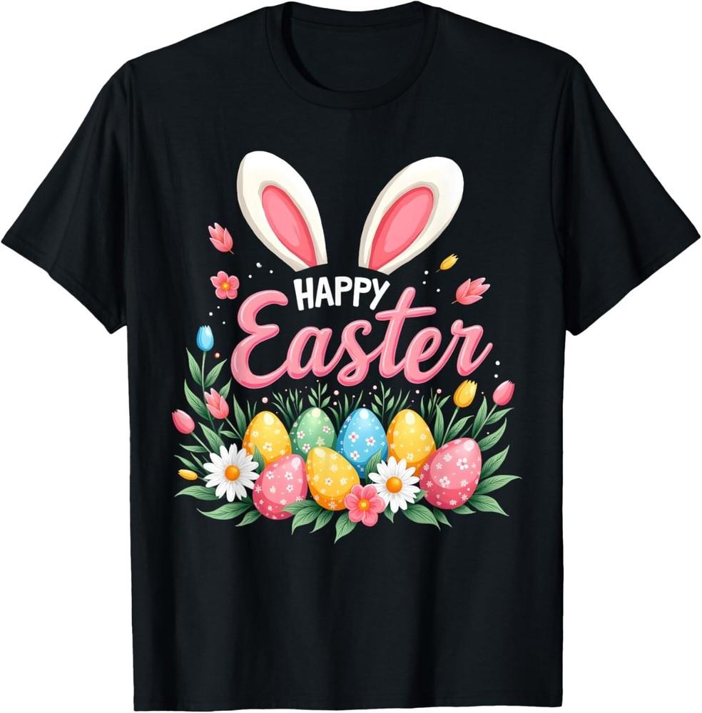 

Happy Easter Bunny Spring Easter Egg Easter Women Girls Kids Gift Unisex T-Shirt M