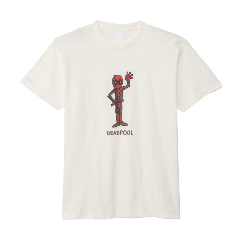 Small Planet Deadpool Hands Size Ivory T-Shirt, Down, L,