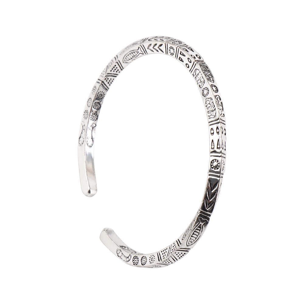 Adjustable Twist Armband Cuff Open Bracelet Opening Design Silver Color Fish Sleeve Bracelet  Gift