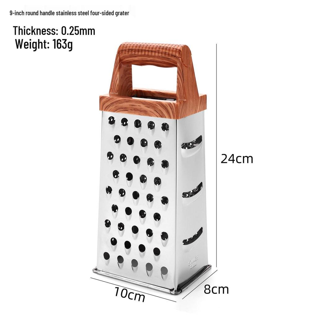 8" & 9" Stainless Steel Four-Sided Cheese & Fruit Grater, Multifunctional Slicer Kitchen Tool