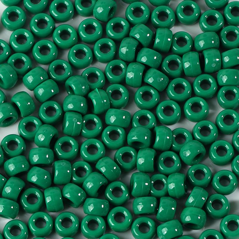 "100 Pcs Large Hole Transparent Frosted Barrel Beads - Colored Onion Powder Plastic Pony Beads for Dreadlocks and Wigs"