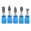 5PCS Double Cut Carbide Rotary Burr Set Alloy Steel Die Grinder Bits  Weld Seam Trimming