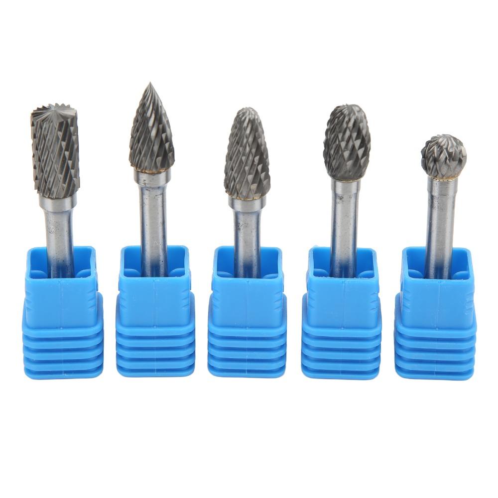 5PCS Alloy Steel Carbide Rotary Burr Set 6x10mm Rotary Burr File Set Weld Seam Trimming