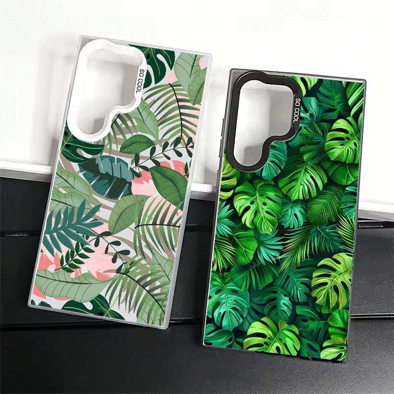 Summer Plants Green Leaf Shockproof Phone Case for Samsung Galaxy S26 Edge S25 Ultra S24 FE S23 Plus S21 Cover Anti Fall Fundas