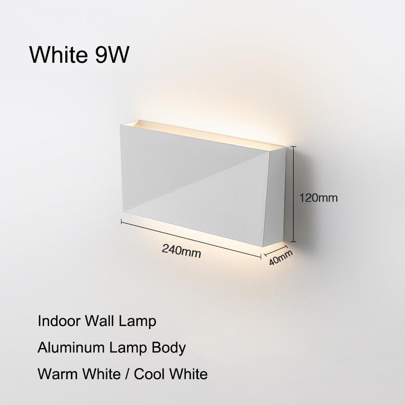 Modern Simple 6W/9W/12W LED Wall Lamp Bedroom Bedside Lamp Living Room Aluminum Home Decor Wall Light White/Black Fixtures
