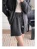 Women's High Waist Knitted Wide-Leg Shorts, Autumn/Winter 2025 A-Line Casual.