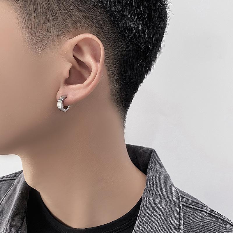 Titanium Steel Non-Fading, Hypoallergenic Earrings for Men & Women - Classic, Retro, Versatile, Hip-Hop Accessories
