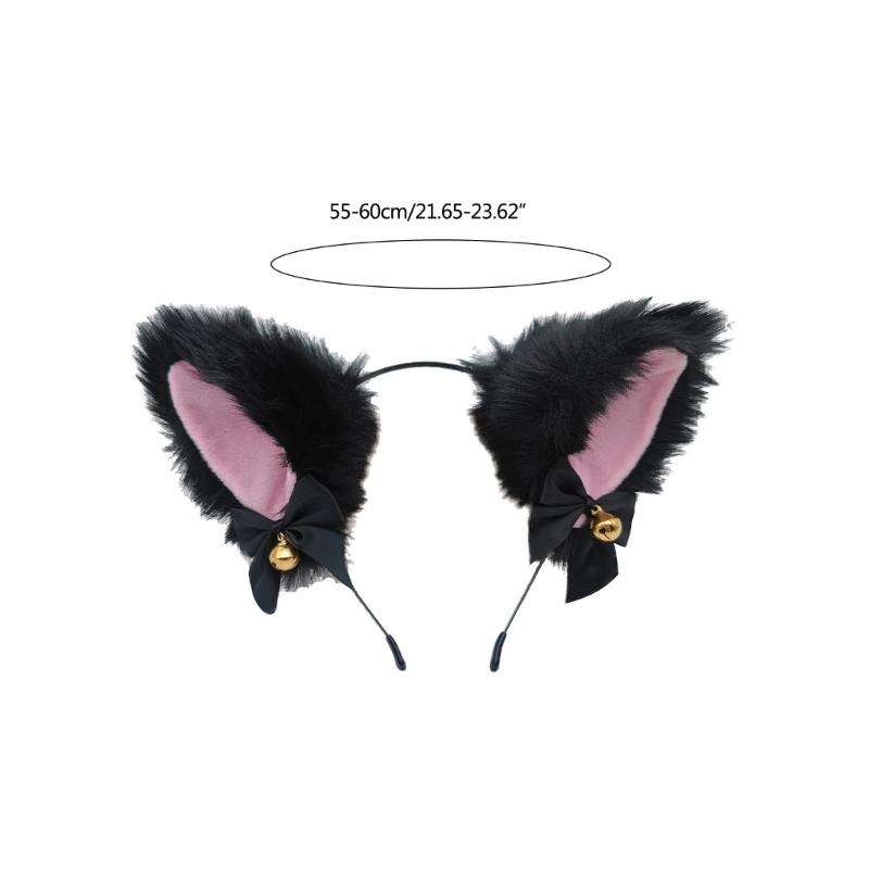 Cat Ears Headband and Furry Paws Gloves Halloween Party Costume Accessories