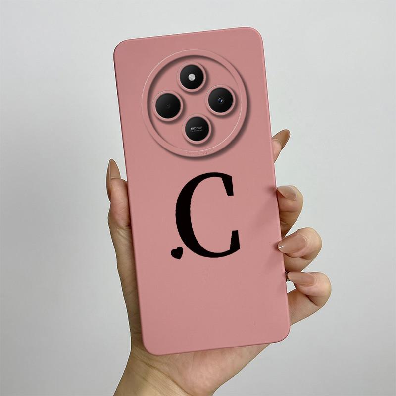 For Redmi 14C 4G 5G Case Cute Initial Letters Shell Soft Silicone Phone Cover Little Mi Poco C75 PocoC75 Shockproof TPU Fundas