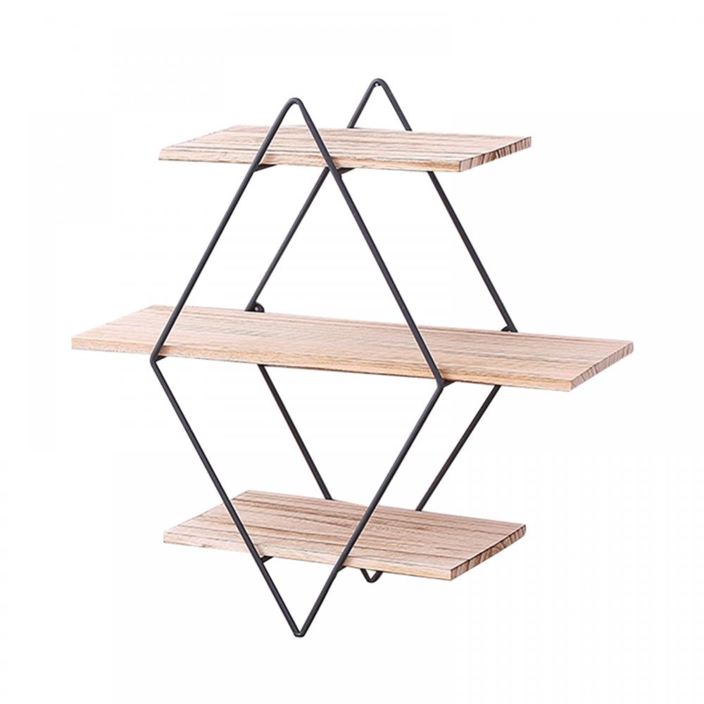 Display Metal Wood Storage Rack Wall Book Figurine Bonsai Holder Shelf Organizer