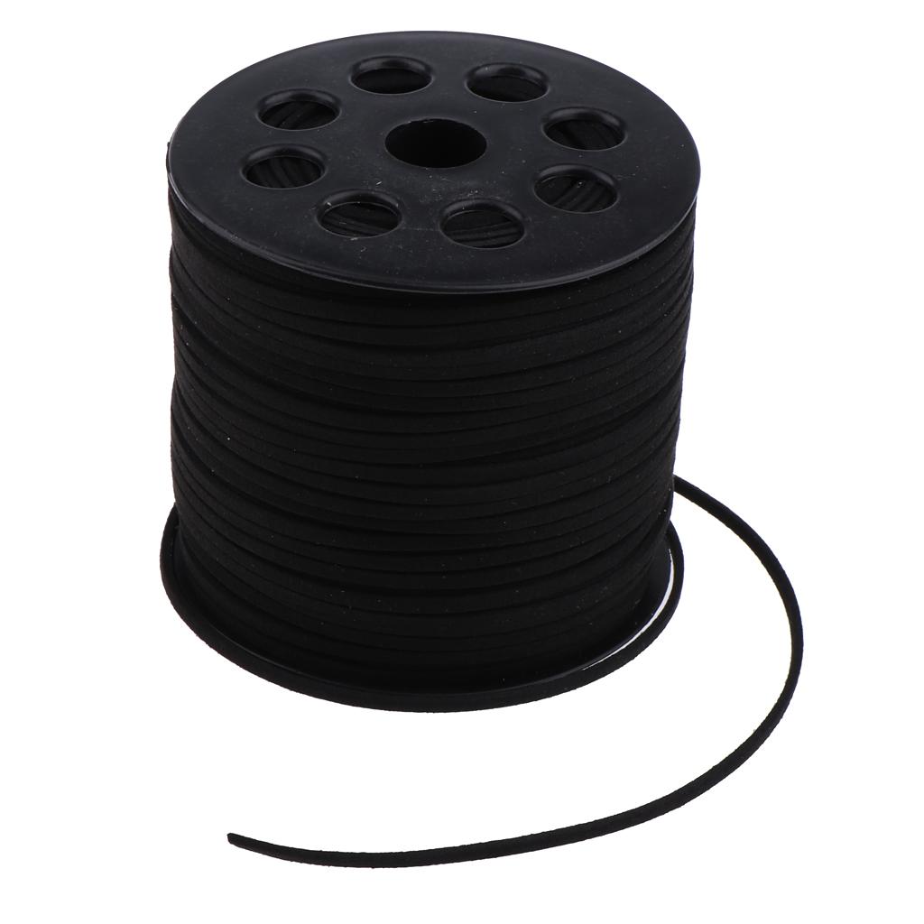

Soft Suede Cord for DIY Jewelry Making Flat Microfiber Braided Leather Lace Rope for Sewing Craft Garment Decoration