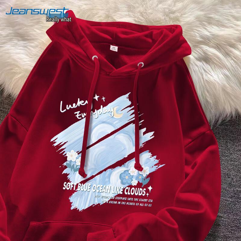 Jeanswest American Style Oversize Printed Hooded Sweatshirt