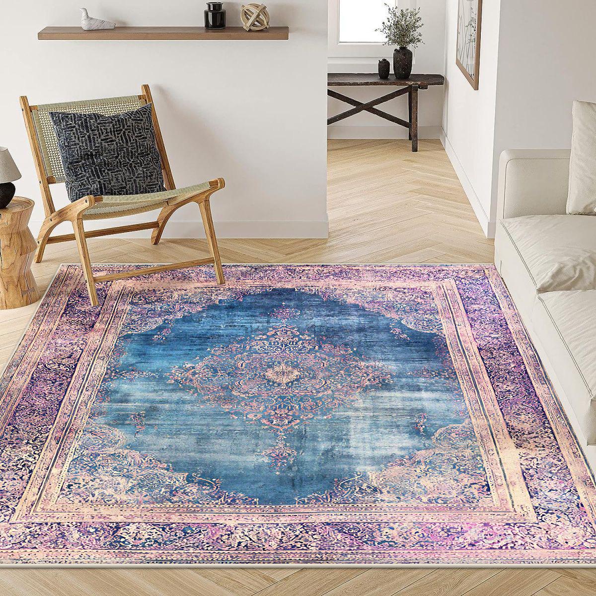 

Персидский стиль ретро ковер для гостиной 200x300 Роскошные ковры большой площади для украшения спальни Легко чистить Противоскользящий коврик для лаунжа 60*90cm