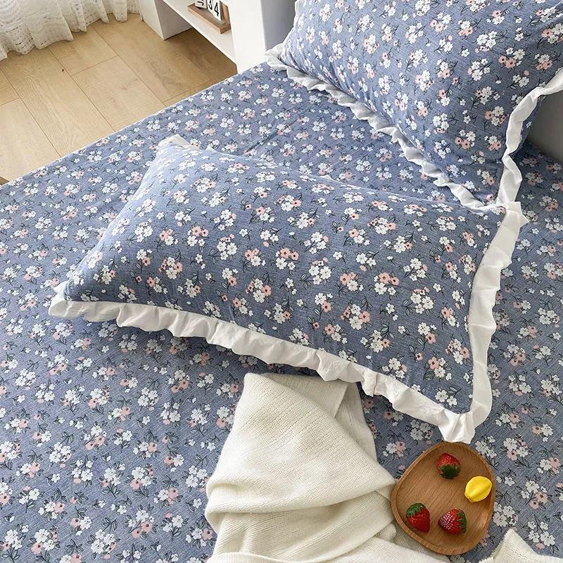Arctic Velvet Korean Version Small Floral Single Pillowcase Couple Adult Pillowcase High-end Pillowcase 48*74cm