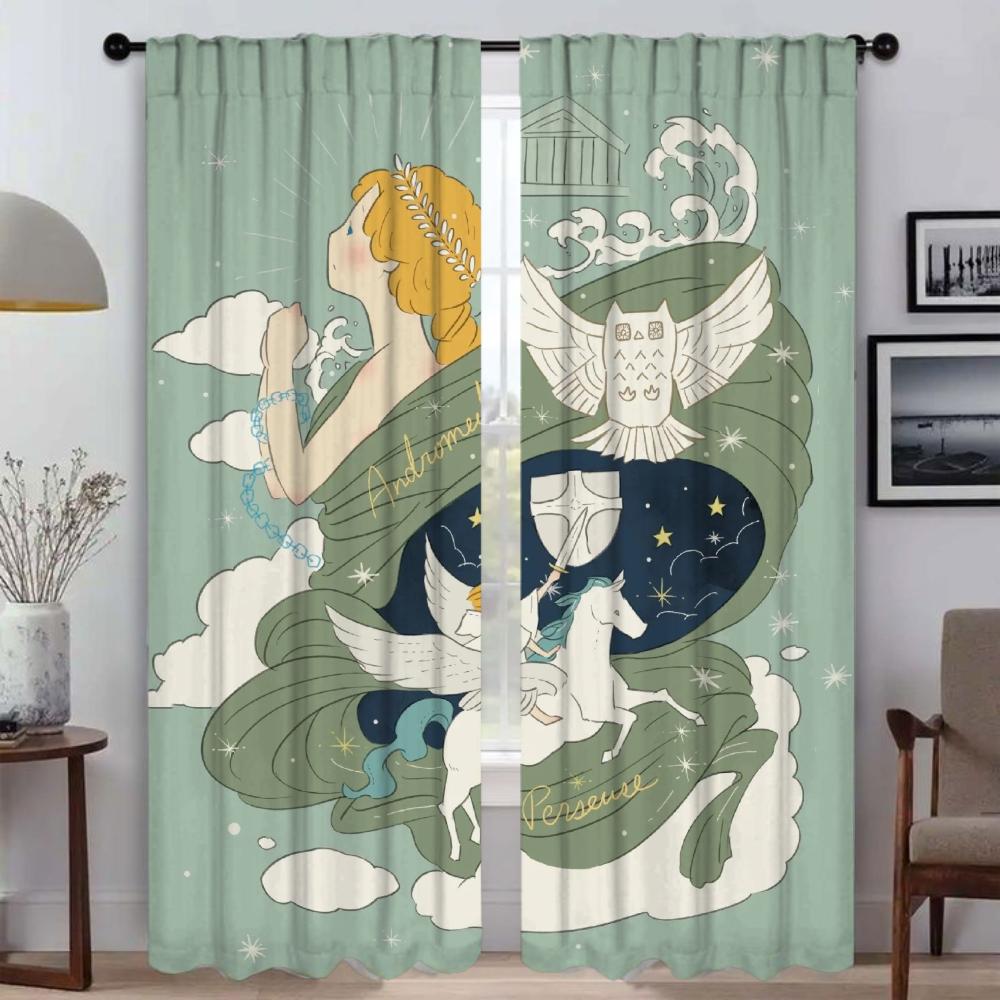 Dream Girl Curtains Child Room Partition Kitchen Curtains for Camera Halloween Decoration Blackout Curtain Shades Living Elegant