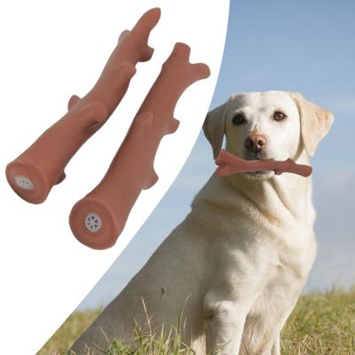 Brinquedo resistente a mordidas em forma de galho para animais de estimação brinquedo que faz barulho lavável reutilizável brinquedo de limpeza de dentes suprimentos para animais de estimação