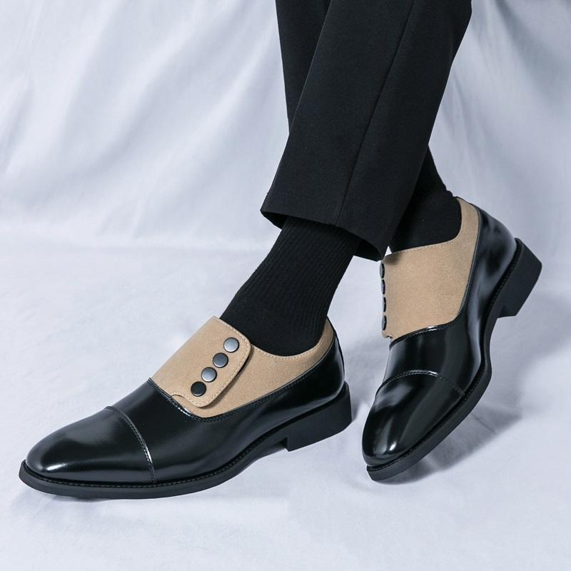 New Trend Men's Pointed Mixed Colors Slip On Business Shoes Luxury Designer Male Wedding Dress Footwear Zapatos Hombre