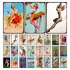 Iron Painting Elegant Pin Up Girl Retro Posters Tin Sign Metal Sign Decor Wall Women Portrait Bar Pub Club Man Cave Pictures