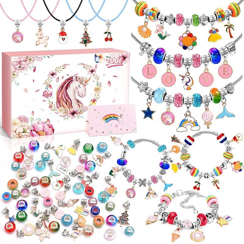 ZOOI Bracelet Making Kit for Girls, Friendship Charm Bracelet Making Kit, Arts and Crafts for Kids Girls Ages 8-12, Girl Toys Age 6-8, Jewelry Making