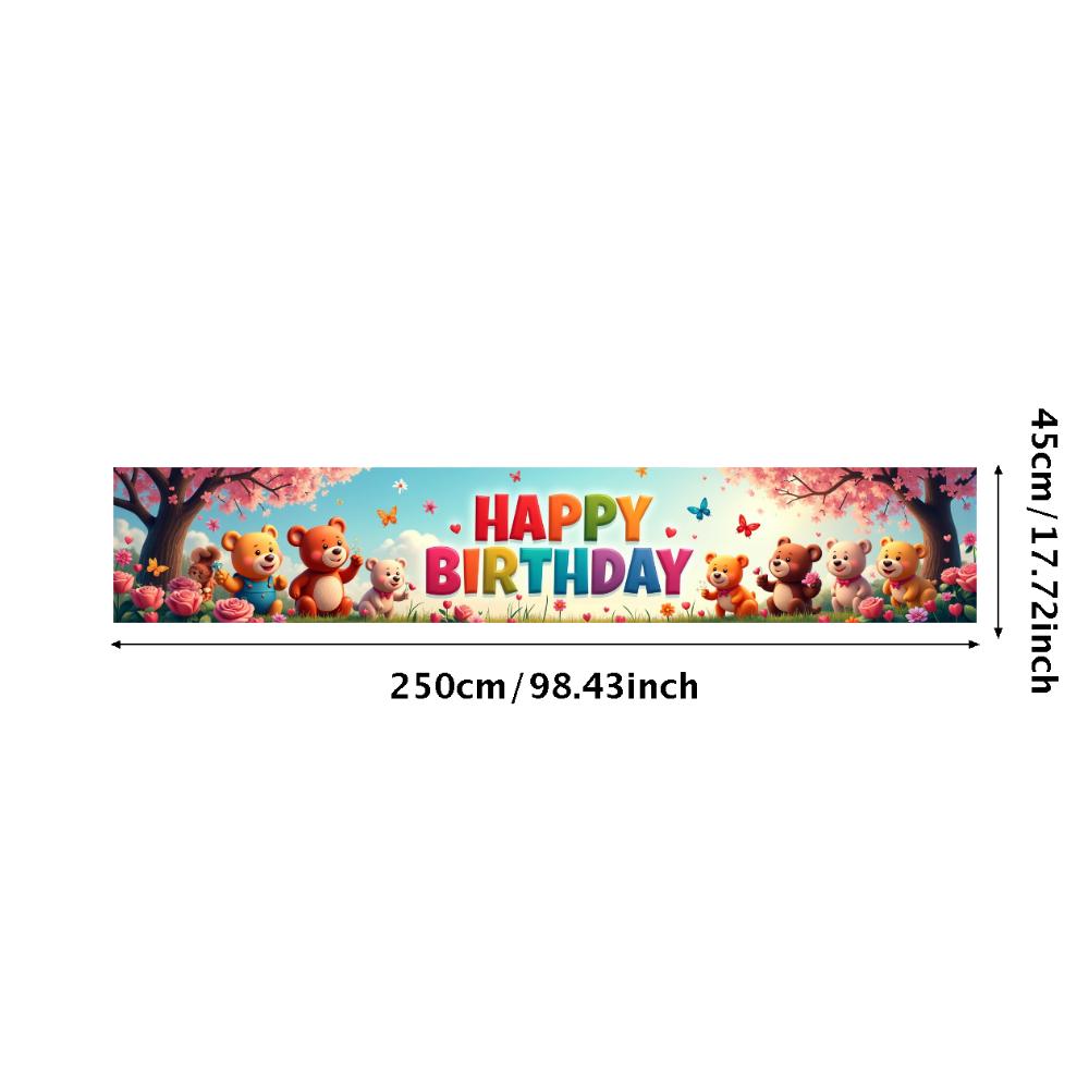 Reusable Kids birthday backdrop Cheerful Foldable Lightweight Party banner Interactive Kids party decoration for Gathering