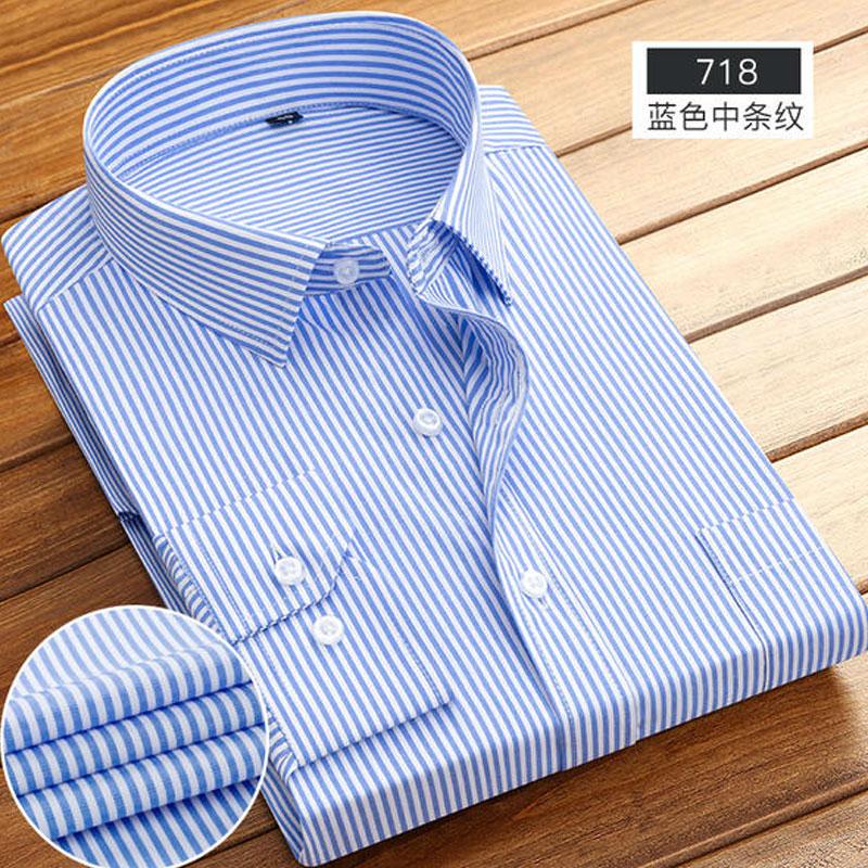 New Men's Short-sleeved Shirt Long Sleeved Spring and Summer Thin High-quality Cotton Casual Wear Fashion Slim