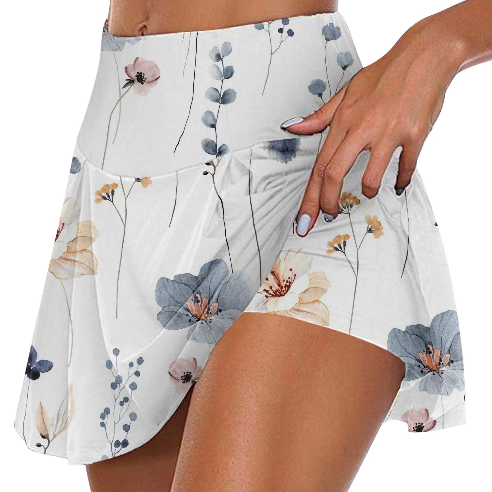 

Женские спортивные эластичные плиссированные теннисные юбки для бега, йоги, внутренние шорты, эластичные спортивные шорты для гольфа XL белый