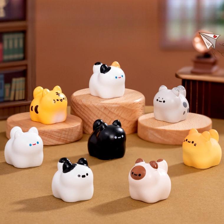 Cute White Running Puppy 3D Resin Figurine Pet Dog Bichon Frise Desktop Decoration Garden Moss Miniatures Sence DIY Decoration