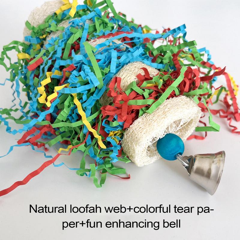 Vogel-Futterspielzeug Buntes Vogel-Schredderspielzeug Schredder-Knabberzubehör Leckerli-Spender Bewegungfördernd Geistig stimulierend