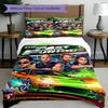 3pcs Duvet Cover Set (1*Duvet Cover + 2*Pillowcase, Without Core), Fast & Furious Print Bedding Set, Bedroom Decor, All‑Season, Gift