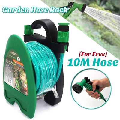 10m Wall Mounted Hose Reel Rack Portable Storage Clean Cast Hanger Garden Yard