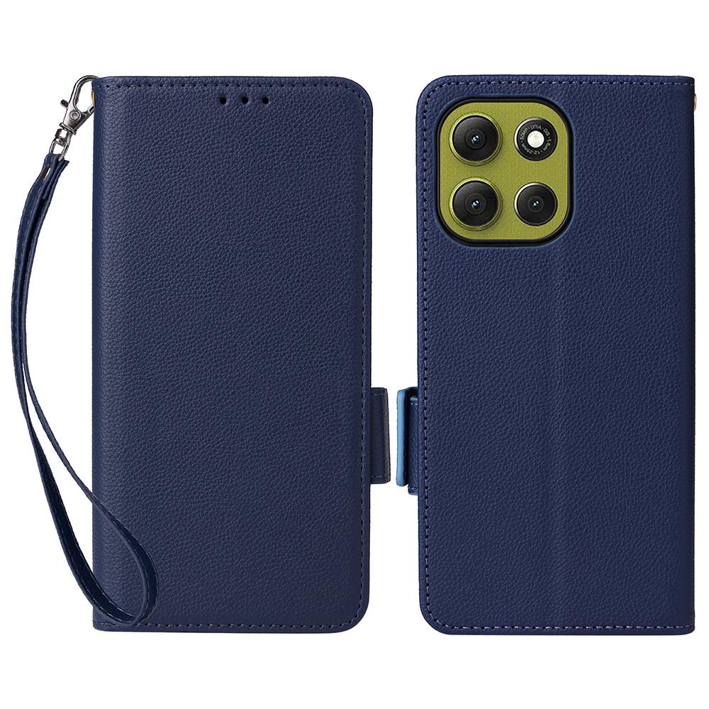 For Motorola Moto G86 5G Case with Wrist Strap Litchi Texture PU Leather Wallet Phone Cover