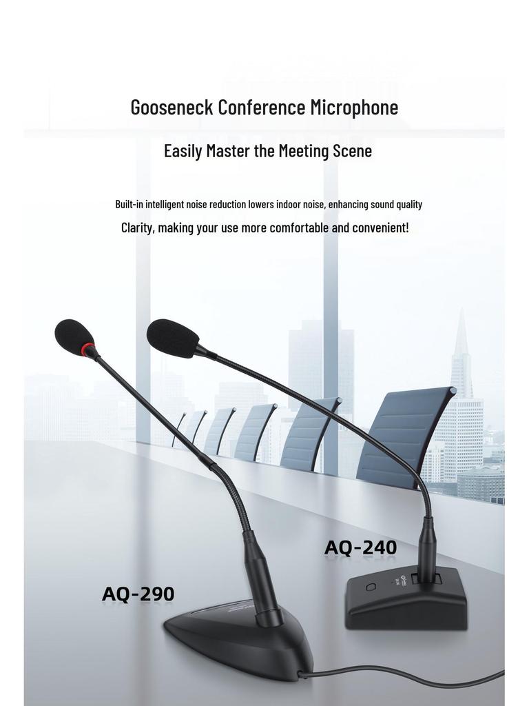 Gooseneck Condenser Microphone with XLR To 6.5mm Cable for Meetings & Recording