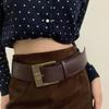 Women's Rivet Belt Gothic Heavy-Duty Leather Waist Belt Y2k Punk Dress Jeans Belt Waist Accessories
