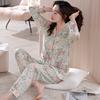 Pajamas Women'S Pure Cotton Long-Sleeved Mid-Autumn And Winter Cotton Large-Size Loungewear