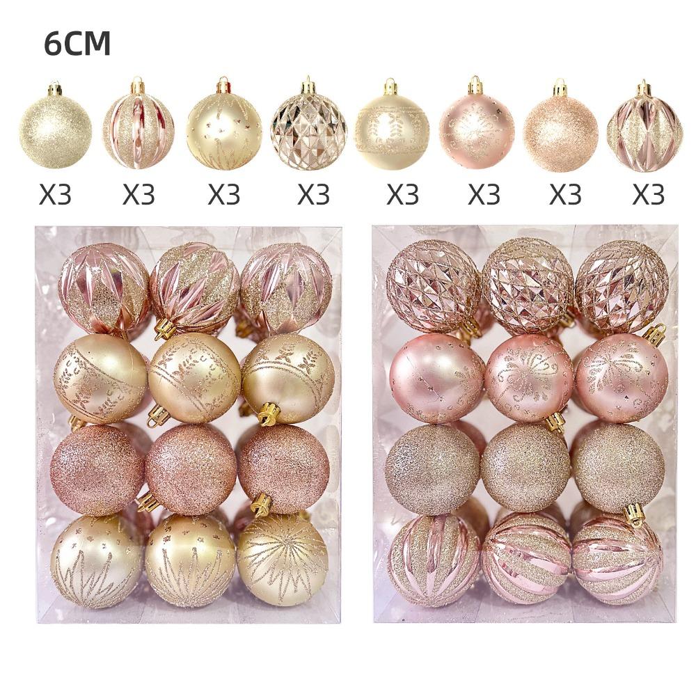 

24PCS 6CM Christmas Tree Balls 6 Colors Xmas Ornament Ball High-quality Xmas Baubles Home 5