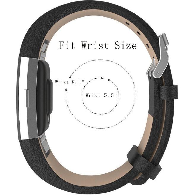 Compatible for Fitbit Charge 2 Bands, VOMA Genuine Leather Replacement Wristband Strap for Fitbit Charge 2 HR Women Men