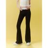 Redolence Ruffled Waist Slim-Fit Stretch Flared Pants Summer Design Black and White Color-Block Casual Pants for Women