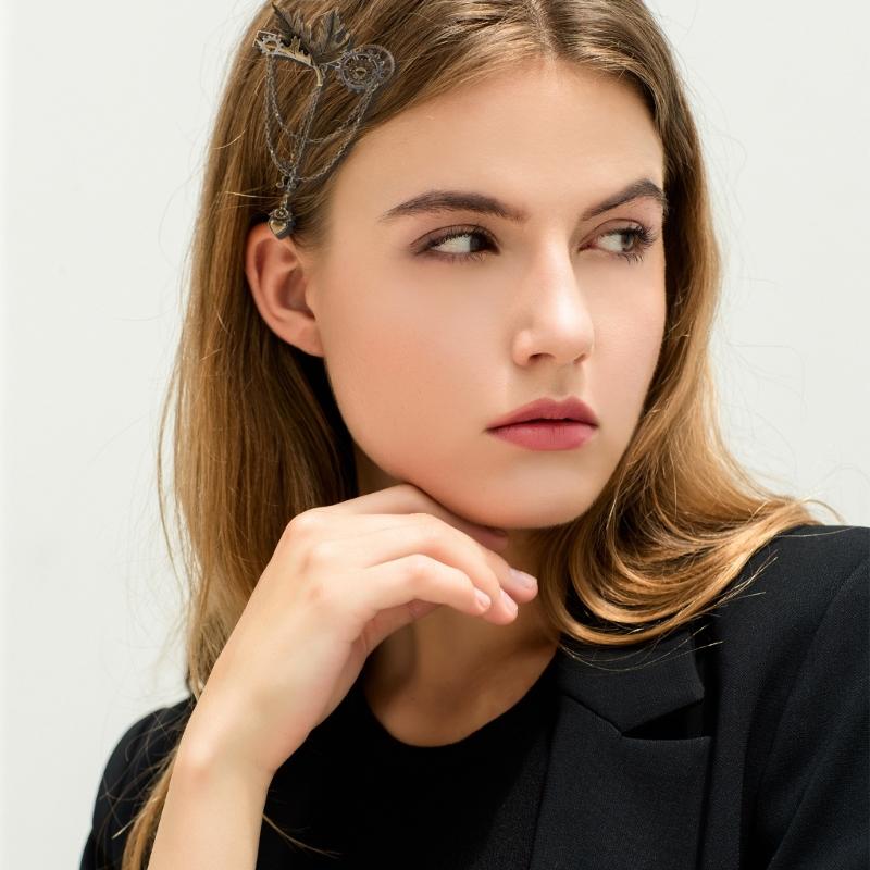 Broche Vintage avec Engrenage Broche Steampunk Épinglette Multi-usage Barrettes à Cheveux Femmes Pince à Cheveux Décorative Bijoux de Cheveux Style Punk