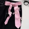 Multi-Use Satin Long Necktie Lace Decoration Waist Belt Narrow Long Scarf  Neck Scarves