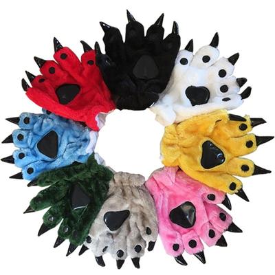 Full Finger Winter Flannel Animal Paw Fashion Dinosaur Claw Glove Mittens Child Cosplay Gift