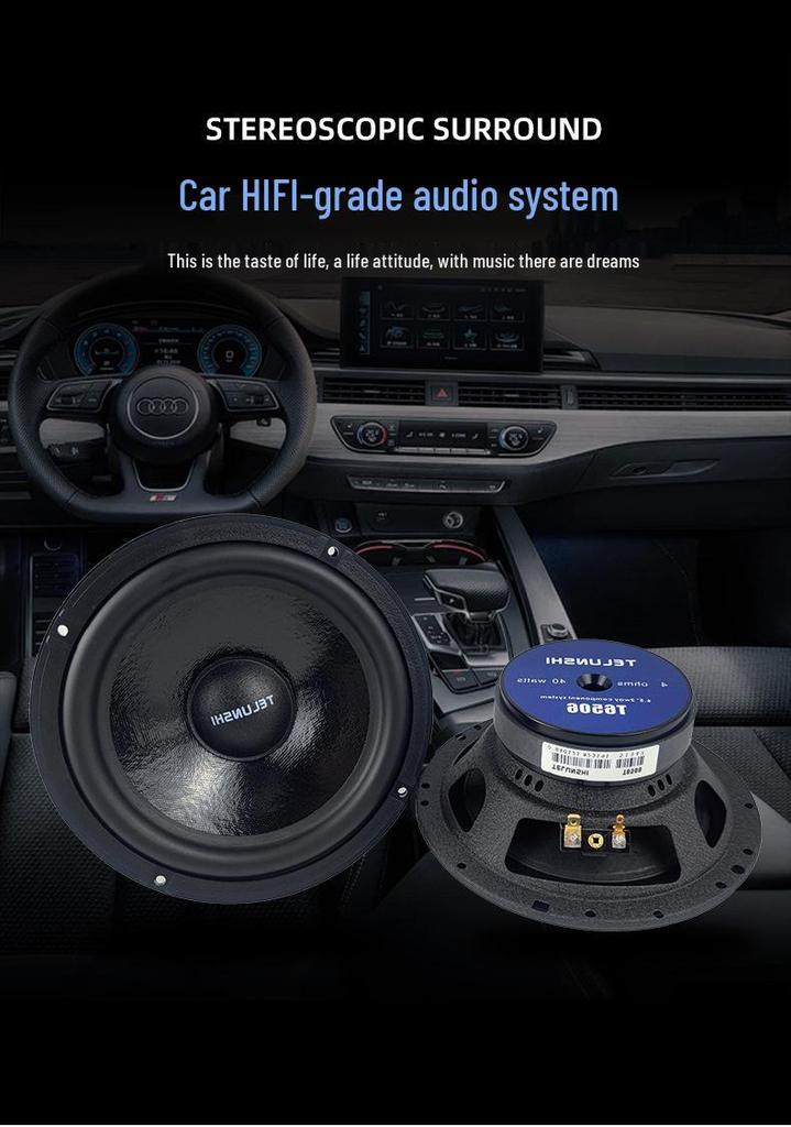 6.5" 2-Way Car Door Speaker Set for Audio Upgrade