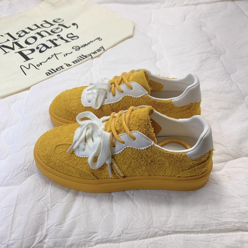 

Women s new versatile casual shoes platform muffin shoes single shoes lace-up shoes women 40 жёлтый