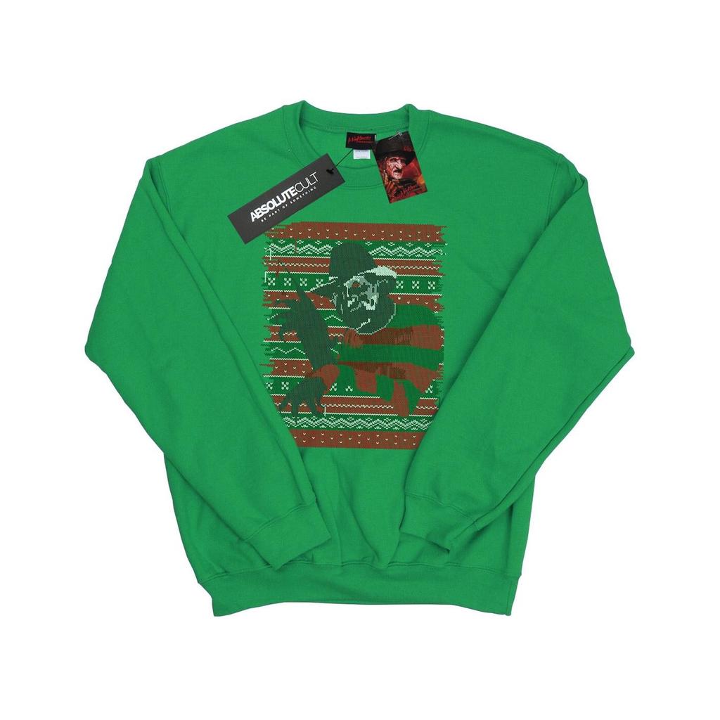 A Nightmare On Elm Street Mens Christmas Fair Isle Sweatshirt